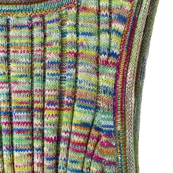 Anthropologie High Neck Knit Green Multi Color Tank Top size small - Picture 8 of 12